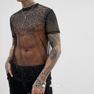Mesh glitter shirt